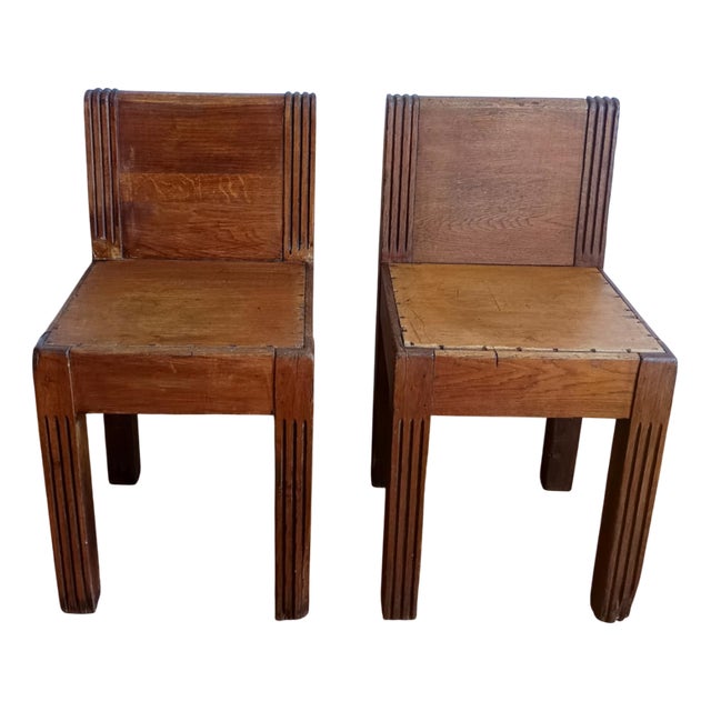 Art Deco Childrens Chairs, 1940s, Set of 2 For Sale