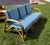 This mid-century rattan sofa with periwinkle blue polka-dot cushions has the breezy, vintage/boho/coastal vibe you're...