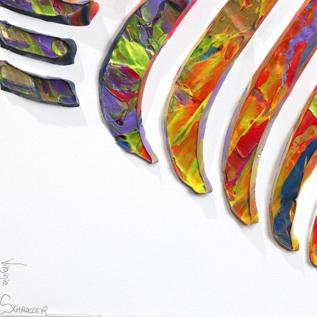 Infinite Embrace - Large Vibrant Abstract 3d Textural Painting Original Artwork by Virginie Schroeder For Sale - Image 4 of 9