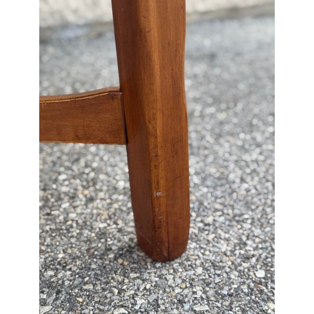 Vintage Cushman Style Solid Wood Maple Dining Table With Leaf For Sale - Image 11 of 12