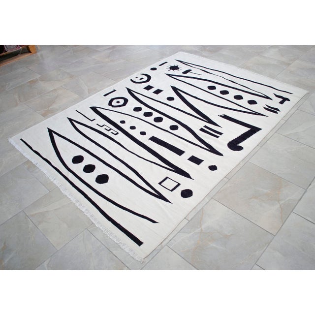 Paul Klee Paul Klee - Heroic Strokes of the Bow - Inspired Silk Hand Woven Area - Wall Rug 5′ × 6′9″ For Sale - Image 4 of 14