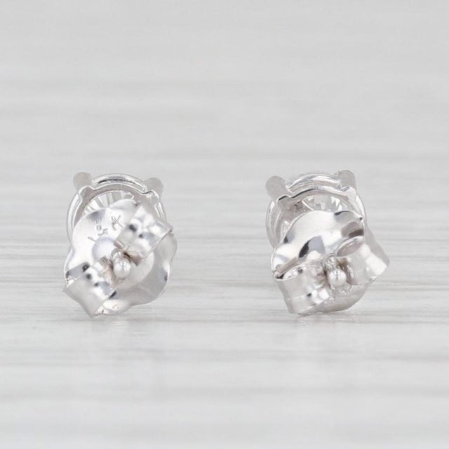 New 0.40ctw Diamond Stud Earrings 14k White Gold Round Solitaire Studs - 2 Pieces For Sale - Image 4 of 6