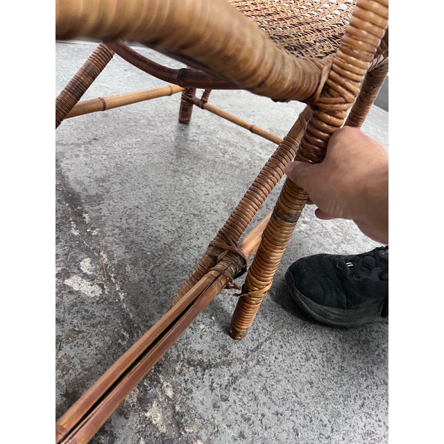 Antique Chinese Bamboo Reclining Chair, 1920's For Sale - Image 10 of 12