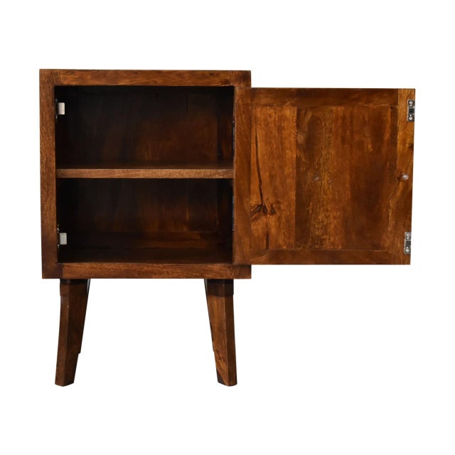 Brown Patterned Door Nightstand With Hidden Storage For Sale - Image 8 of 8