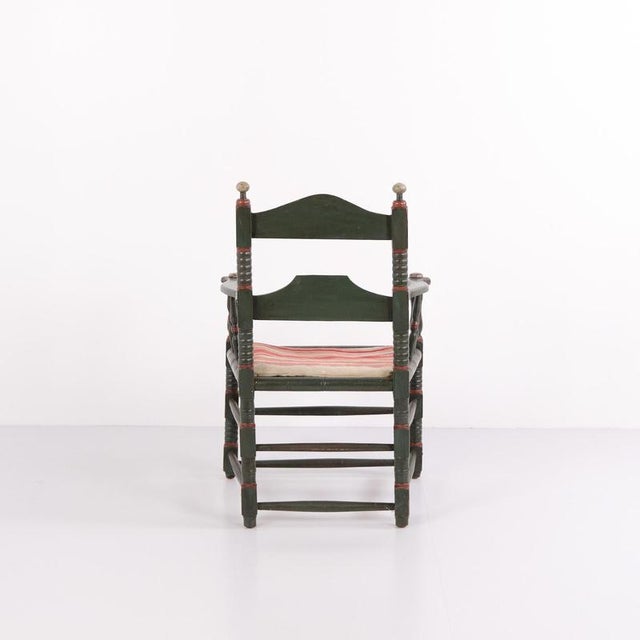 Antique Norwegian Folk Painted Chair, 1872 For Sale - Image 4 of 12
