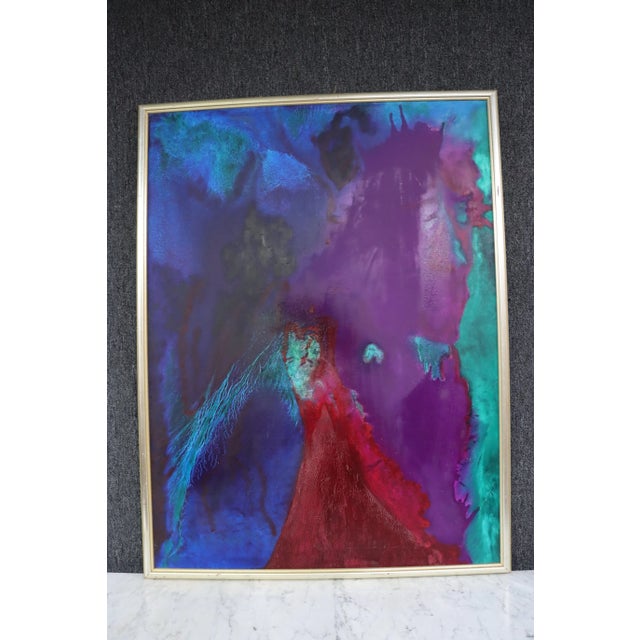 Abstract Rhona Schonwald Abstract Oil on Canvas For Sale - Image 3 of 10