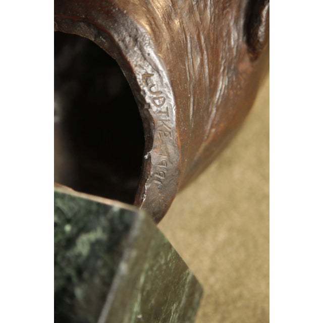 Lawrence Ludtke 1990's Male Bronze Bust For Sale - Image 11 of 13