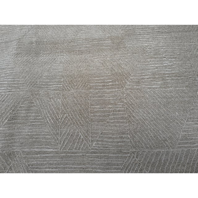 Rh Varusha Wool & Silk Rug – 12' × 15' Wheat | 100 Tibetan Knots Per Square Inch | Made in Nepal For Sale - Image 15 of 18