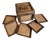 Vintage Thai Woven Wooden Box With Elephants | 5 Coasters For Sale
