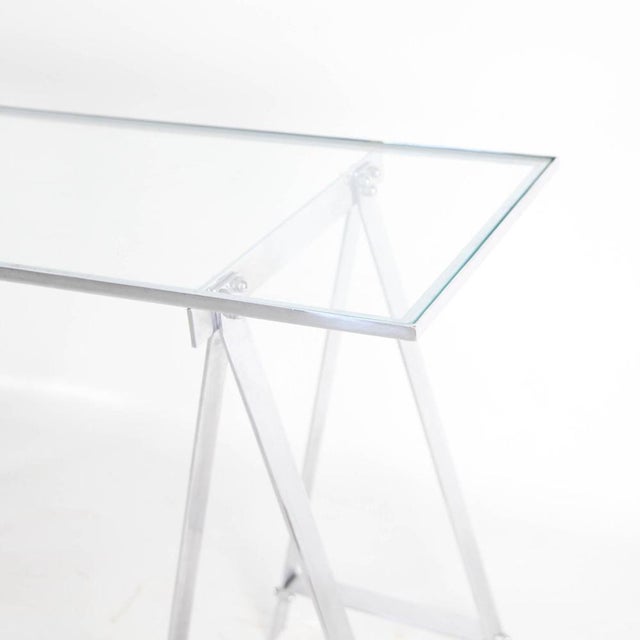 Silver Stainless Steel Console Table, 1970s For Sale - Image 8 of 13