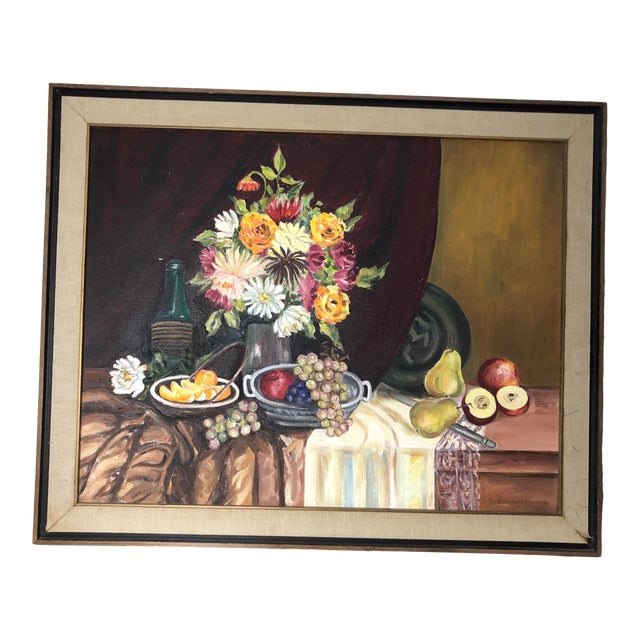 Early 20th Century Antique Oil on Canvas Board Painting For Sale