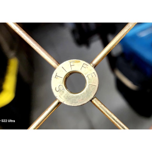 Beautiful Vintage Stiffel Brass Table Lamp With Polished Black Shade For Sale - Image 10 of 12