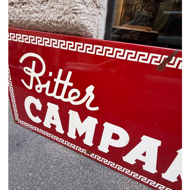 1960s Bitter Campari Sign in Enameled Metal, 1960s For Sale - Image 5 of 7