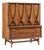 Broyhill Brasilia Mid Century Walnut and Brass Gentlemans Chest Highboy Dresser For Sale