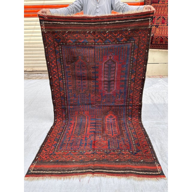 Antique Turkmen Kalamdani Hand-Knotted Wool Rug - 6'0" X 3'6" For Sale - Image 10 of 12
