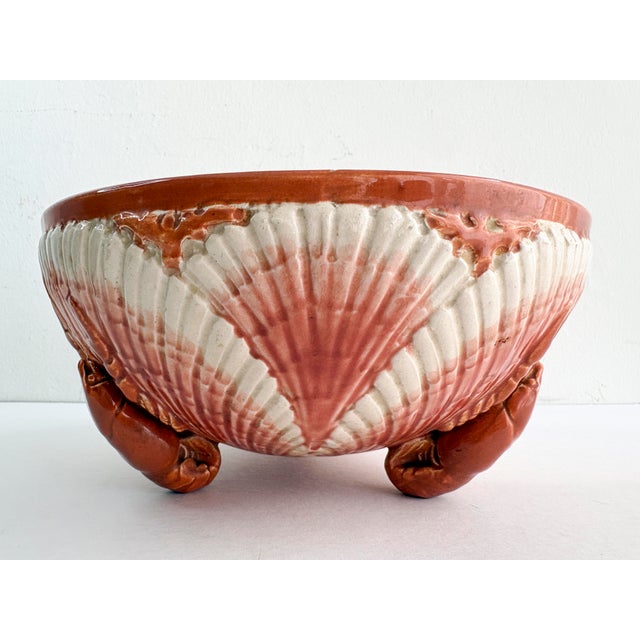 Antique French Sarreguemines Majolica Lobster Clamshell Centerpiece Bowl For Sale - Image 15 of 17