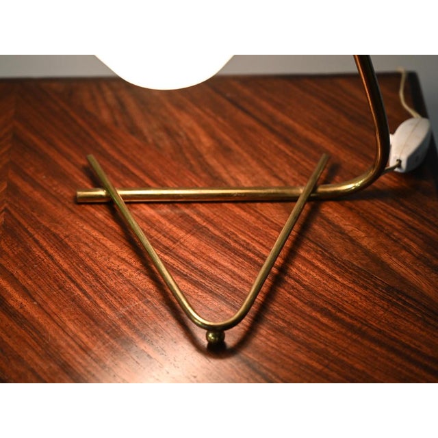 Italian Brass and Opaline Glass Table Lamps from Stilnovo, Italy, 1950s, Set of 2 For Sale - Image 10 of 17