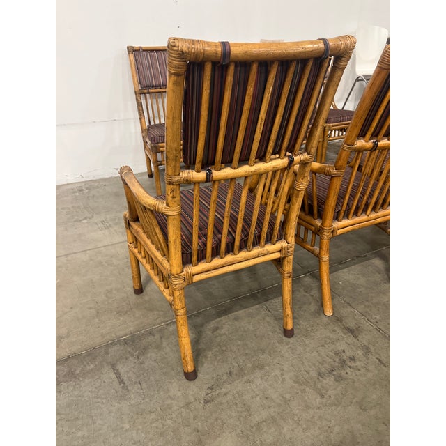 1970s Henredon Attributed Bamboo Rattan Dining Chairs - Set of 8 For Sale - Image 13 of 14