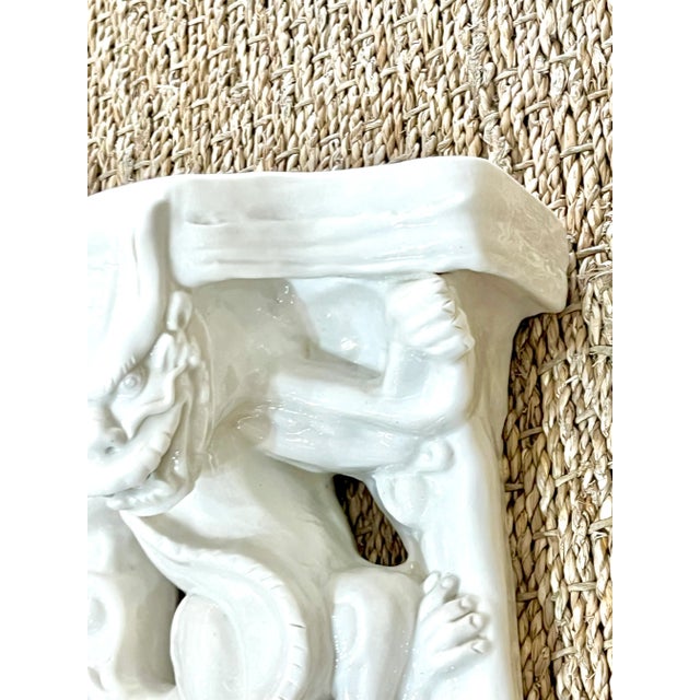 Early 20th Century French Ceramic Gargoyle Wall Sconce For Sale - Image 10 of 11