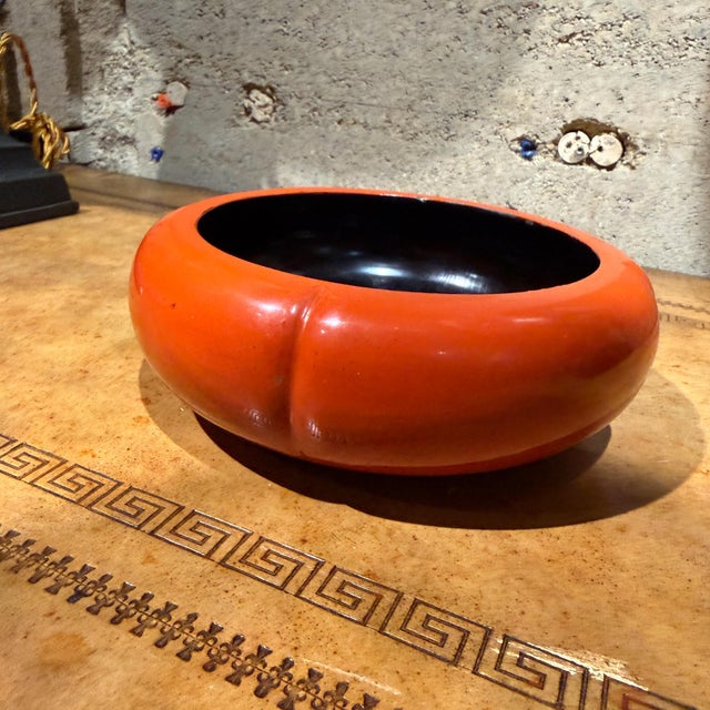 Japanese Lacquerware Bowl/Tea Caddy Persimmon Shape Nishimura Shoun For Sale - Image 12 of 13