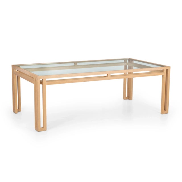 Billy Baldwin Oak and Glass Dining Table For Sale - Image 12 of 12