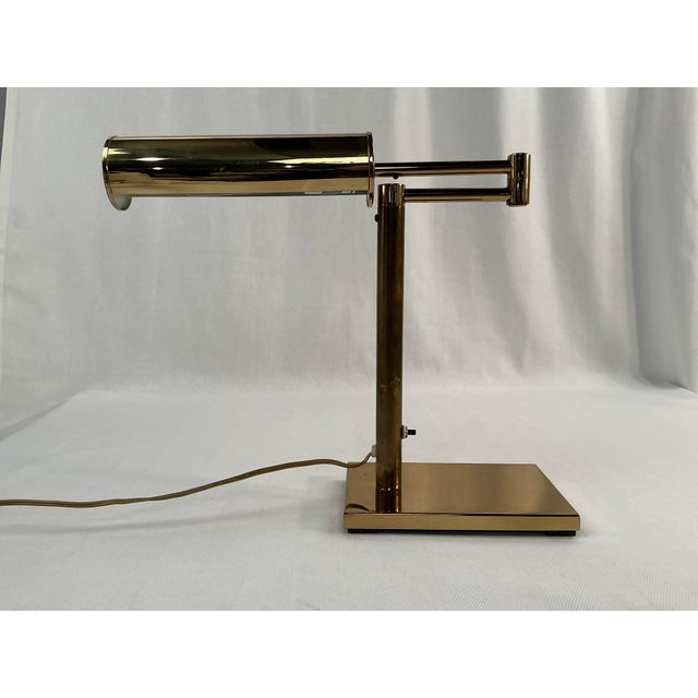 Nessen Mid 20th Century Nessen Brass Desk Swing Arm Lamp For Sale - Image 4 of 12