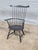 Charles Frumerie Black Fan Back Windsor Arm Chair Bench Made For Sale - Image 4 of 10