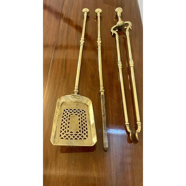 George III Brass Fire Irons, 1800, Set of 3 For Sale - Image 6 of 8