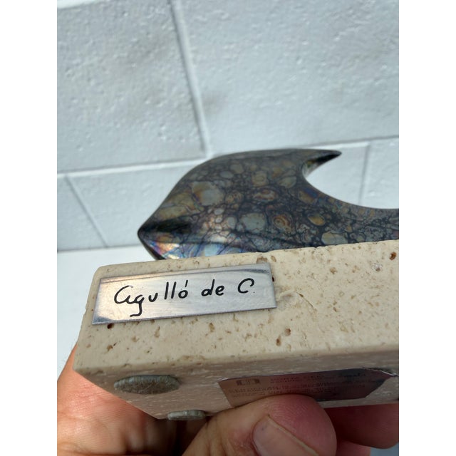 Stone Gray Vintage Mid-Century Spanish Minimalist Stone Fish Sculpture by Agulló De C. For Sale - Image 8 of 9