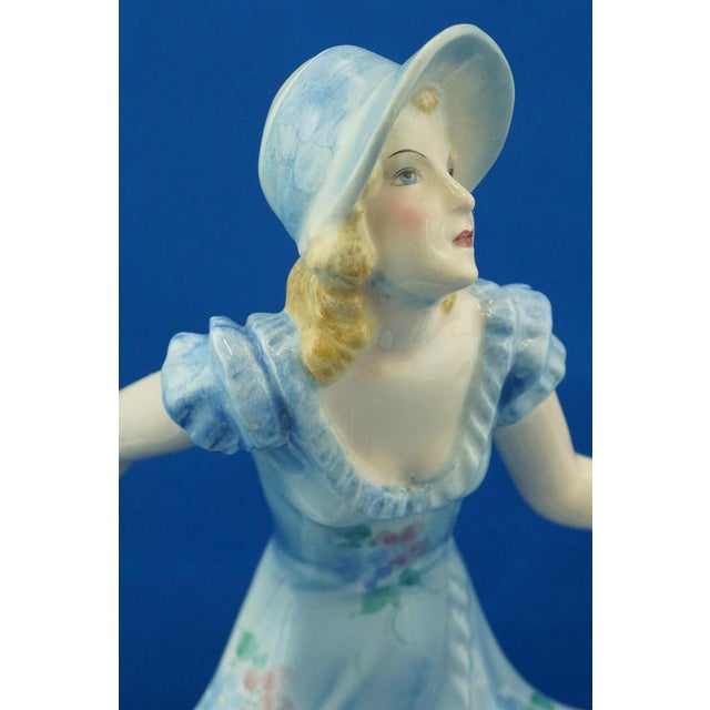 19th Century Ceramic Sculpture of Lady by Stephan Dakon for Goldscheider, Austria, 1940s For Sale - Image 14 of 18