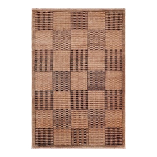Bohemian Gabbeh Beige/Tan Wool Rug - 5'10'' X 8'6'' For Sale