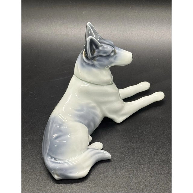 Japanese Vintage Japan German Shepherd Dog Porcelain Figurine For Sale - Image 3 of 6