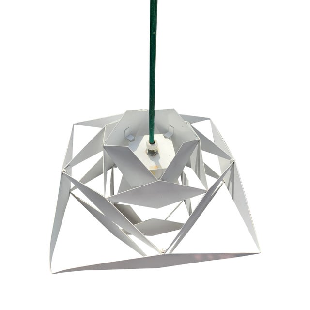 Preben Dahl 1960s Danish Preben Dahl Symfoni Scandinavian Geometry, Enameled Steel Hanging Lamp For Sale - Image 4 of 9