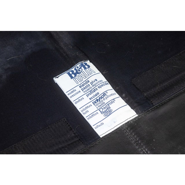 B&B Italia Postmodern Alanda Italian Black Leather Sofa by Paola Pive for B&b Italia For Sale - Image 4 of 8