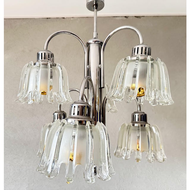 Silver Vintage Pendant Lamp from Doria Leuchten, 1970s For Sale - Image 8 of 15