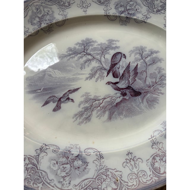 Antique Transferware Platter – Podmore Walker "Eagle" Pattern, Lavender, 18" For Sale In Denver - Image 6 of 6