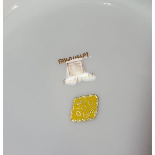 Ceramic Vintage Japanese Porcelain Colorful Floral Gold Imari Bowl, Marked For Sale - Image 7 of 8