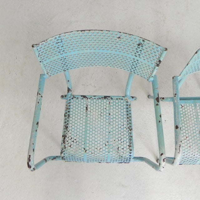 Industrial Steel Garden Chairs with Armrests, 1950s, Set of 2 For Sale - Image 10 of 18