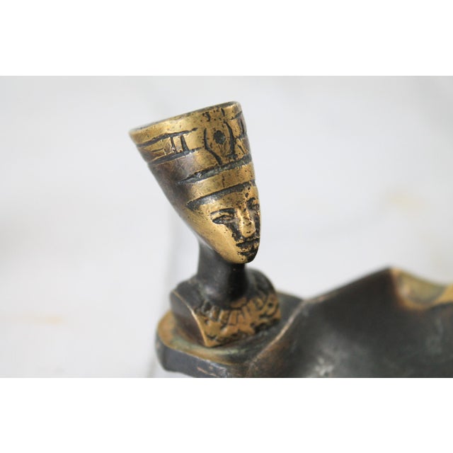 Mid 20th Century Vintage Cast Brass Egyptian Ashtrays - A Pair For Sale - Image 5 of 10