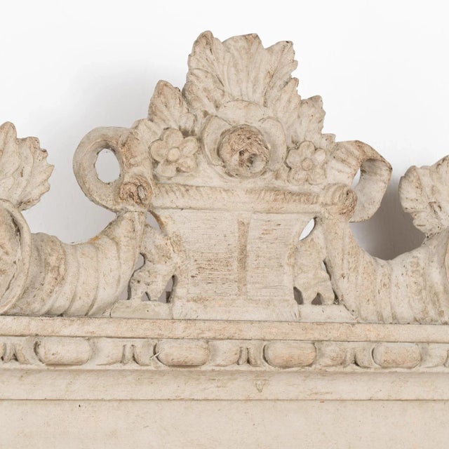 Gustavian (Swedish) Tall White Painted Trumeau Mirror With Greek Figures, Sweden Circa 1900 For Sale - Image 3 of 10