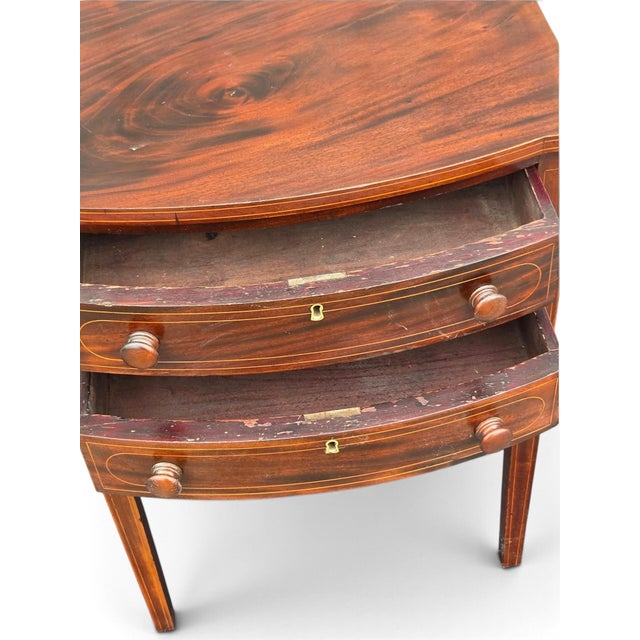 19th Century 19th Century English Sheraton Mahogany Stencil Inlay Nightstand. For Sale - Image 5 of 9