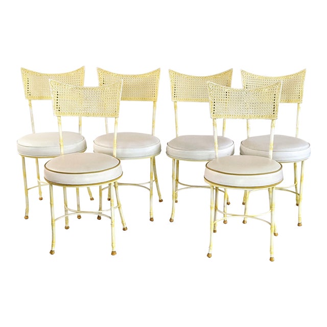 Mid Century Aluminum Faux Bamboo Patio Chairs Set Of 6 Chairish