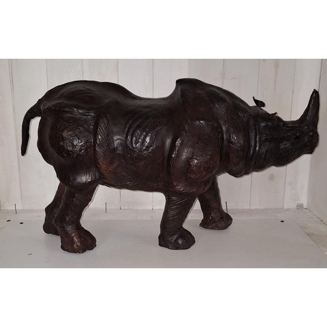 Vintage Stool in the Shape of a Rhinoceros in Cowhide Leather, 1970s For Sale - Image 13 of 13