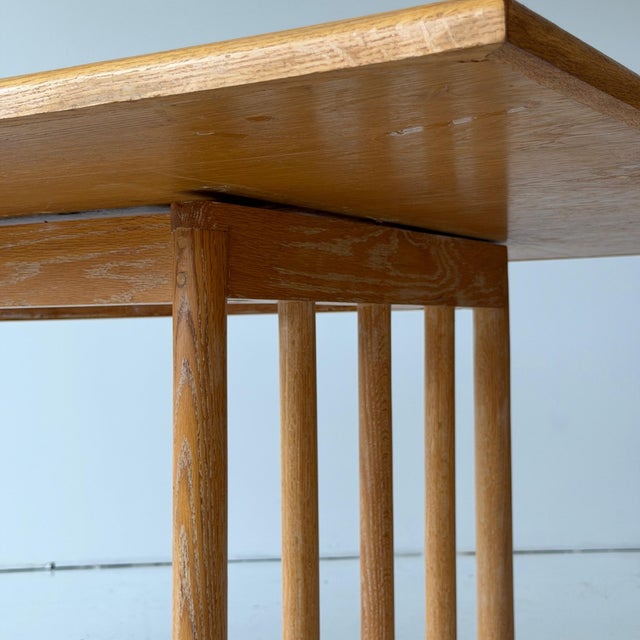 Tan 1950s American Studio Made Blonde Oak Dining Table/Desk For Sale - Image 8 of 9