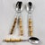 A vintage set of four Natural Bamboo & Stainless Steel large spoons – A French classic. Sized well for use as soup spoons...