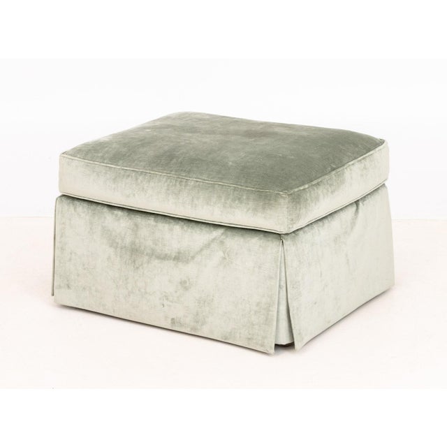 Baker Gray Velvet Upholstered Chairs and Ottoman For Sale - Image 12 of 12
