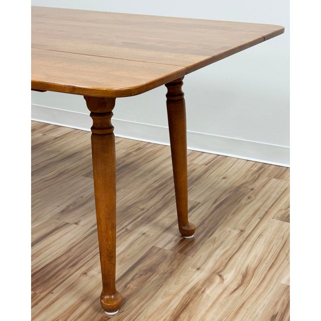 Vintage Maple Wood Ethan Allen Drop Leaf Harvest Table For Sale - Image 12 of 16