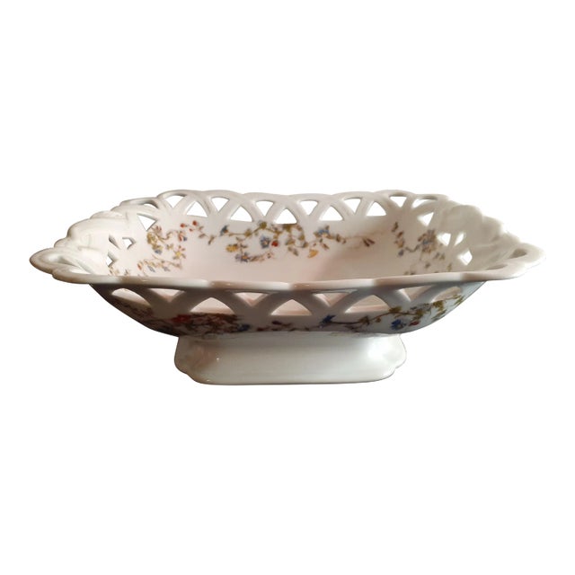 Vintage Haviland Limoges France Rectangular Lattice Bowl For Sale