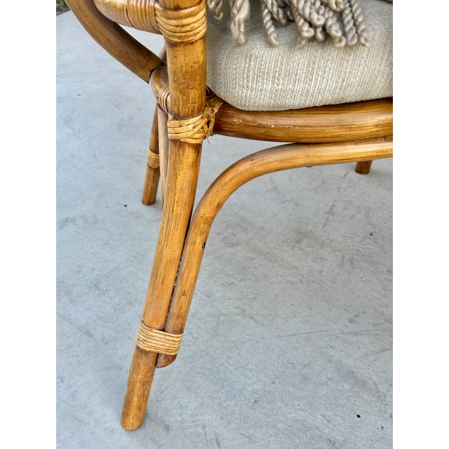 Wood 1970s Franco Albini Style 5-Piece Rattan & Glass Dining Set – Highback Peacock Chairs For Sale - Image 7 of 15