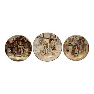 1930s Edwardian Trio English Dickensian Breweriana Collectors Plates For Sale